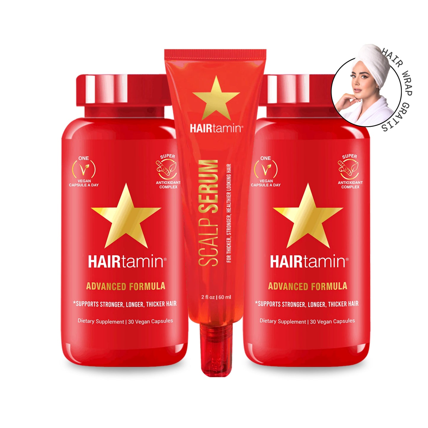 Bundle Crecimiento & Restauración 🔥Fórmula Avanzada X2 + Scalp Serum - Hair Vitamins Mx
