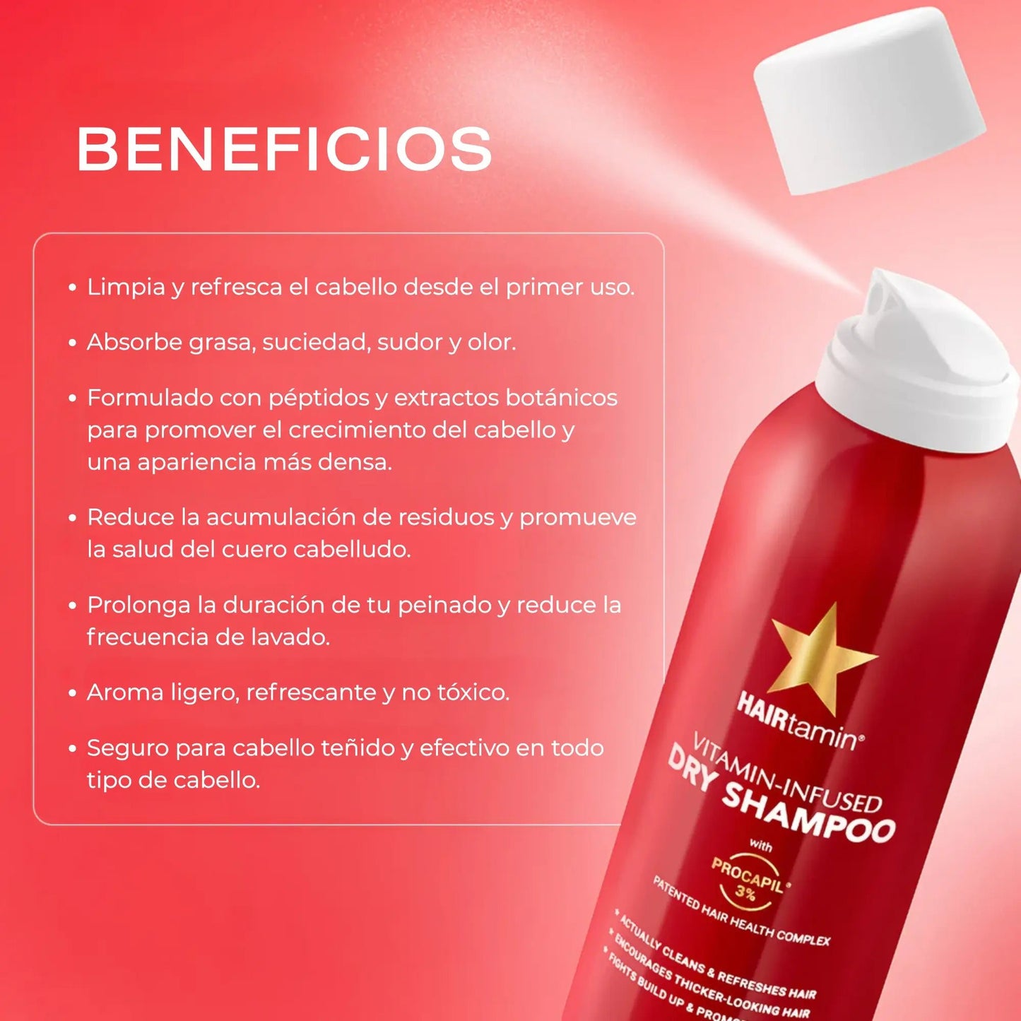 Shampoo en Seco | Peptide Dry Shampoo by HAIRtamin® - Hair Vitamins Mx