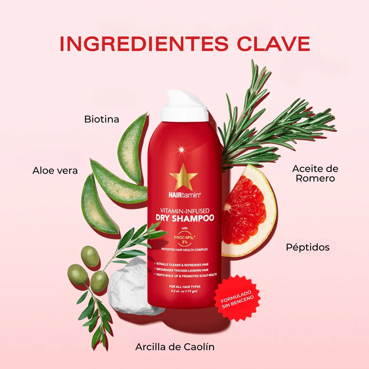 Shampoo en Seco | Peptide Dry Shampoo by HAIRtamin® - Hair Vitamins Mx