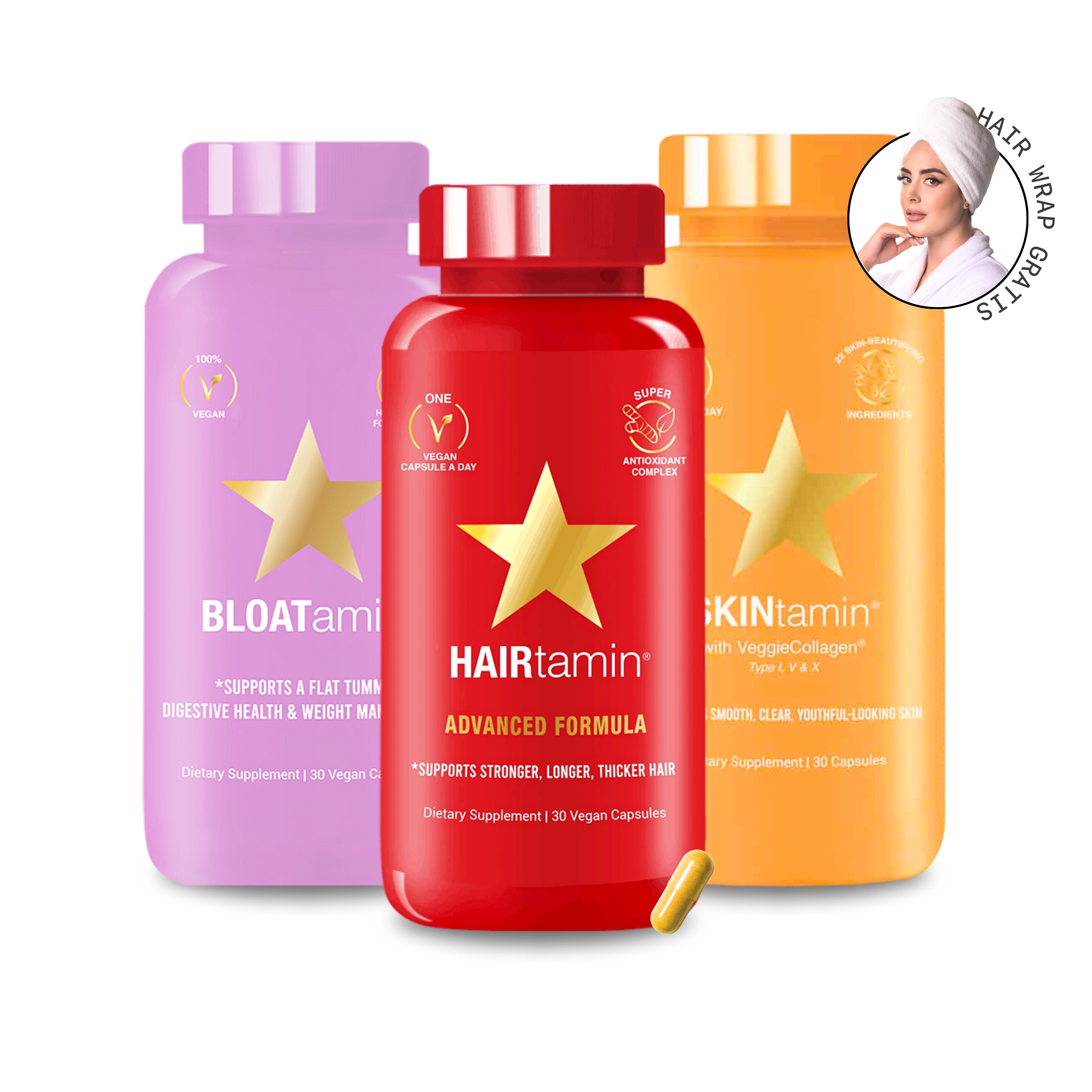 Best Seller Bundle 💃🏻 HAIRtamin + BLOATamin + SKINtamin 30% OFF - Hair Vitamins Mx