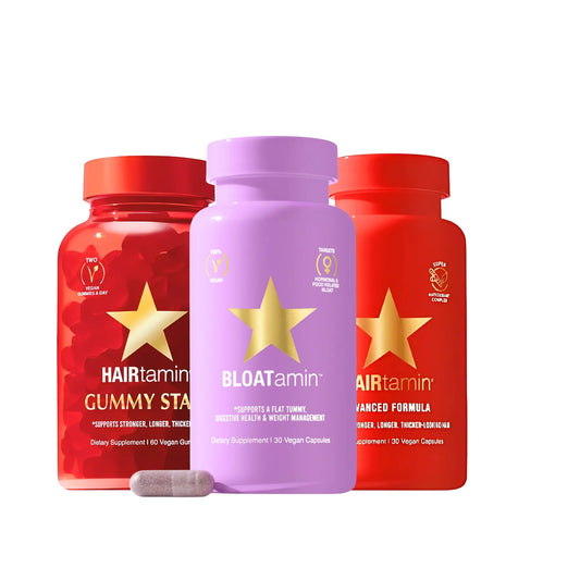 Bundle Crecimiento & Adiós Inflamación 🔥 Fórmula Avanzada + Gummy Stars + Bloatamin - Hair Vitamins Mx