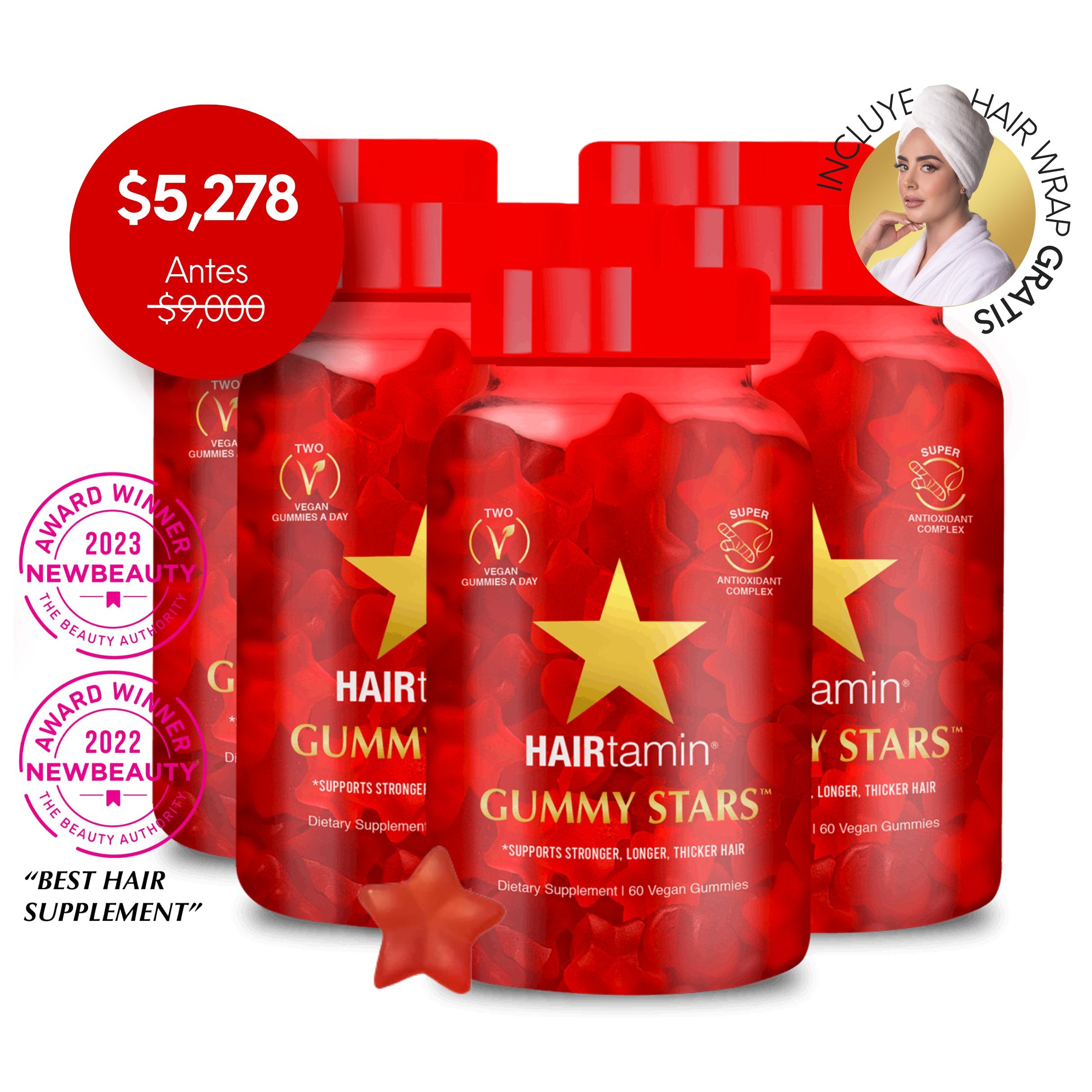 Bundle 🔥 - HAIRtamin Gummy Stars - Hair Vitamins Mx