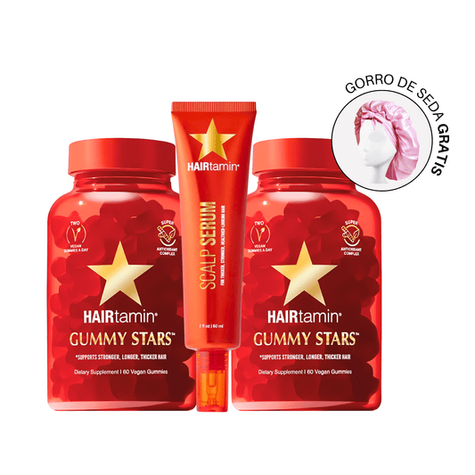 Bundle Yummy 🔥 Gummy Stars X2 + Scalp Serum - Hair Vitamins Mx