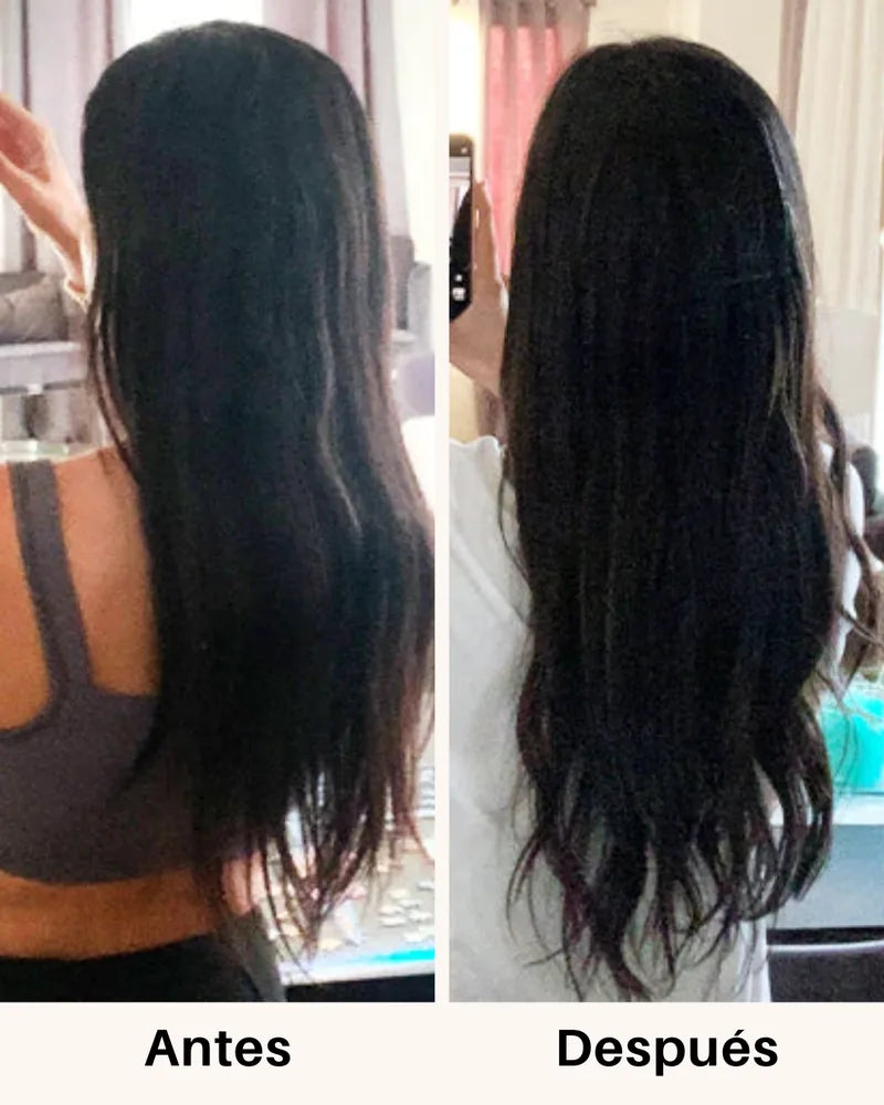 Cabello antes y después de tomar Fórmula Avanzada