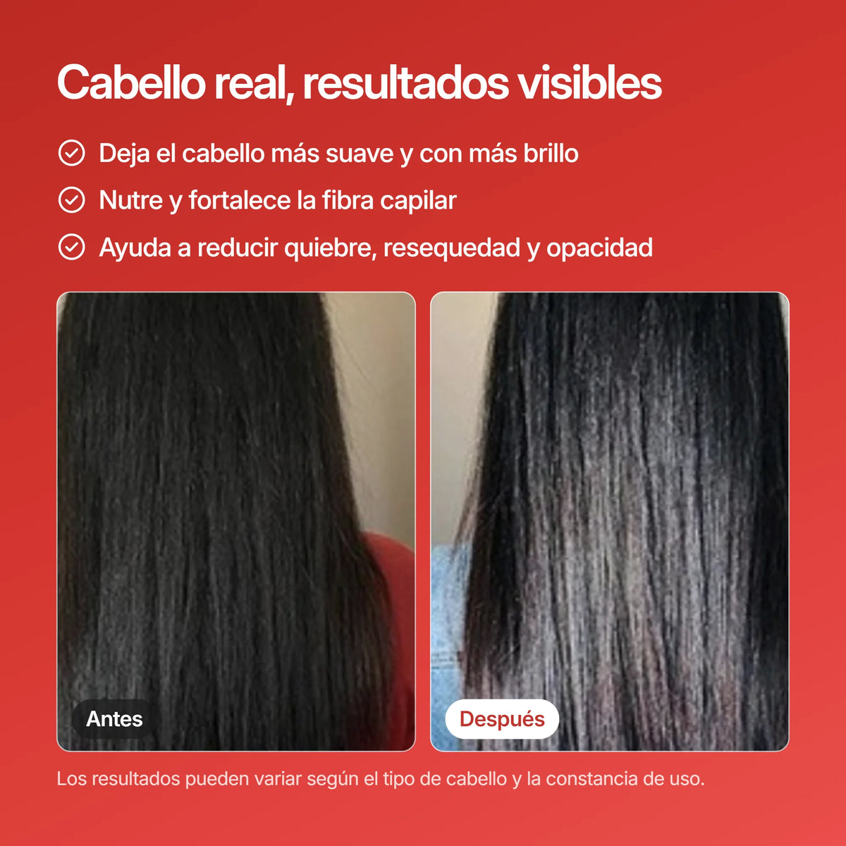 Acondicionador de Biotina HAIRtamin, resultados antes y después