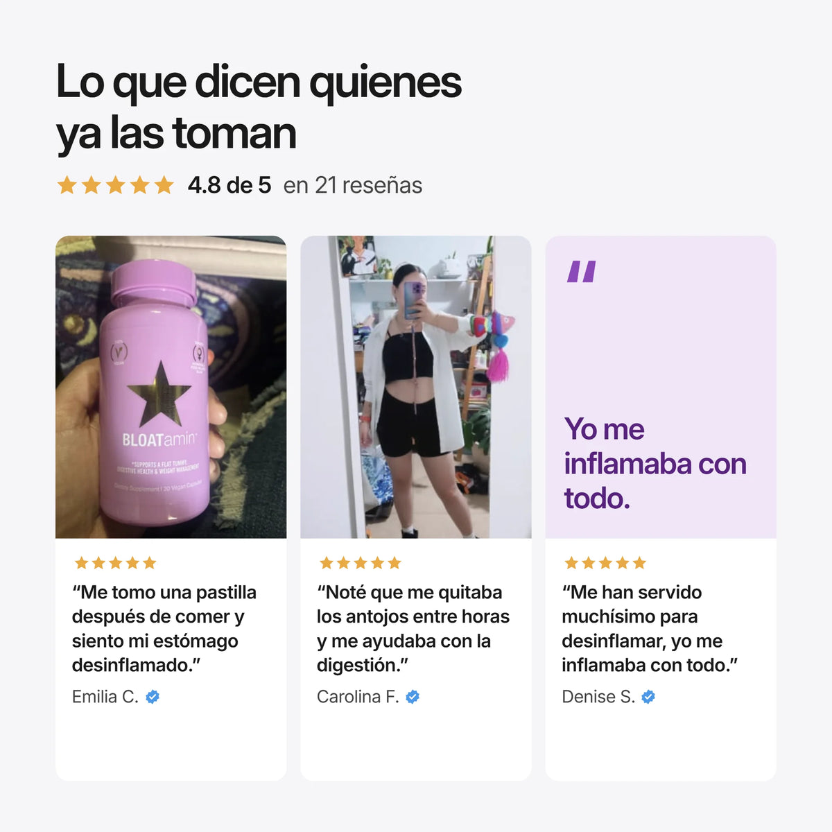Bloatamin, reseñas de clientas