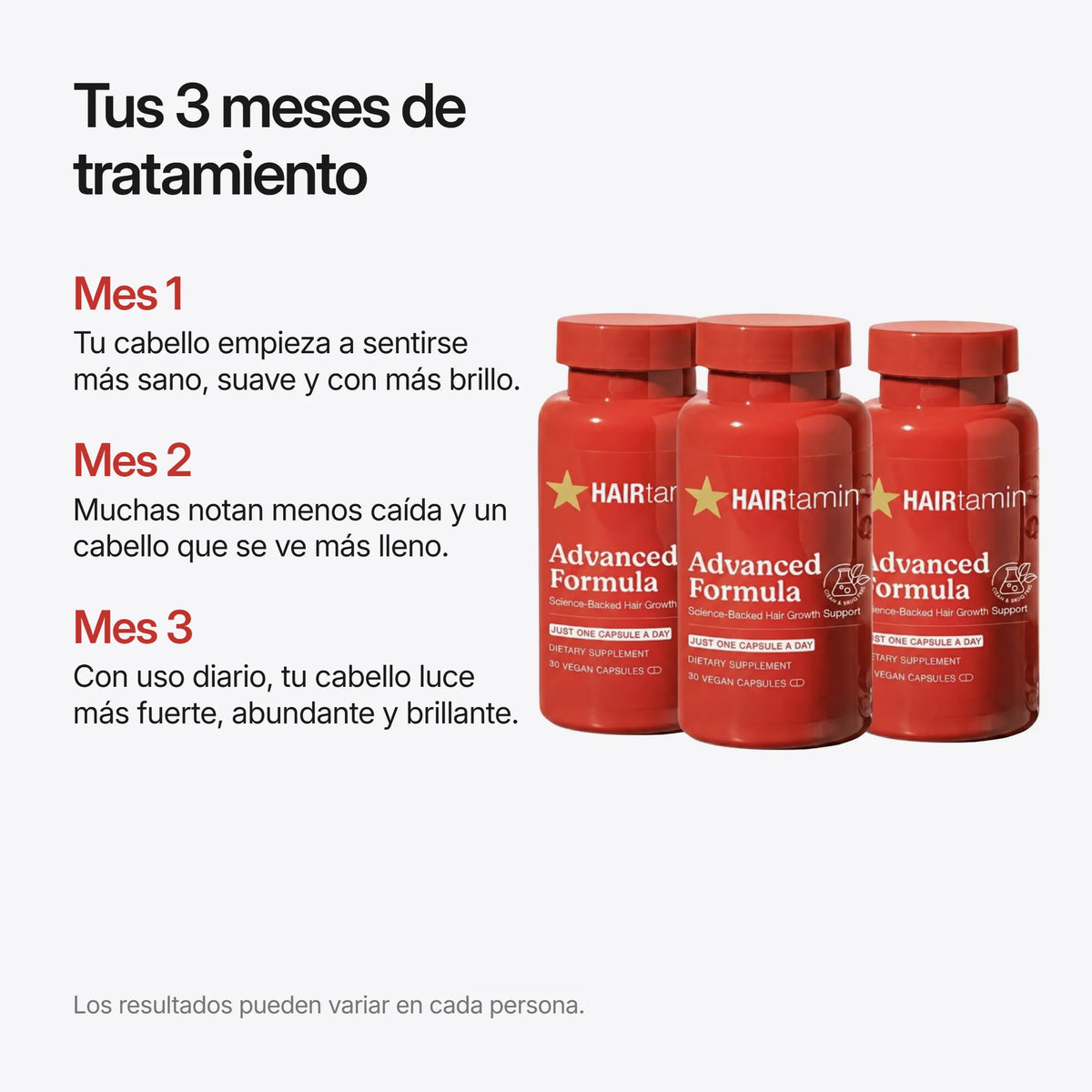 Bundle HAIRtamin Fórmula Avanzada, plan de 3 meses
