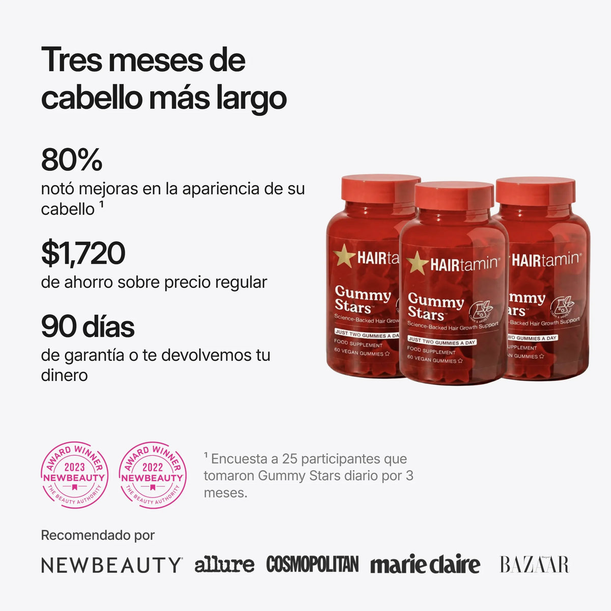 Bundle HAIRtamin Gummy Stars, beneficios principales