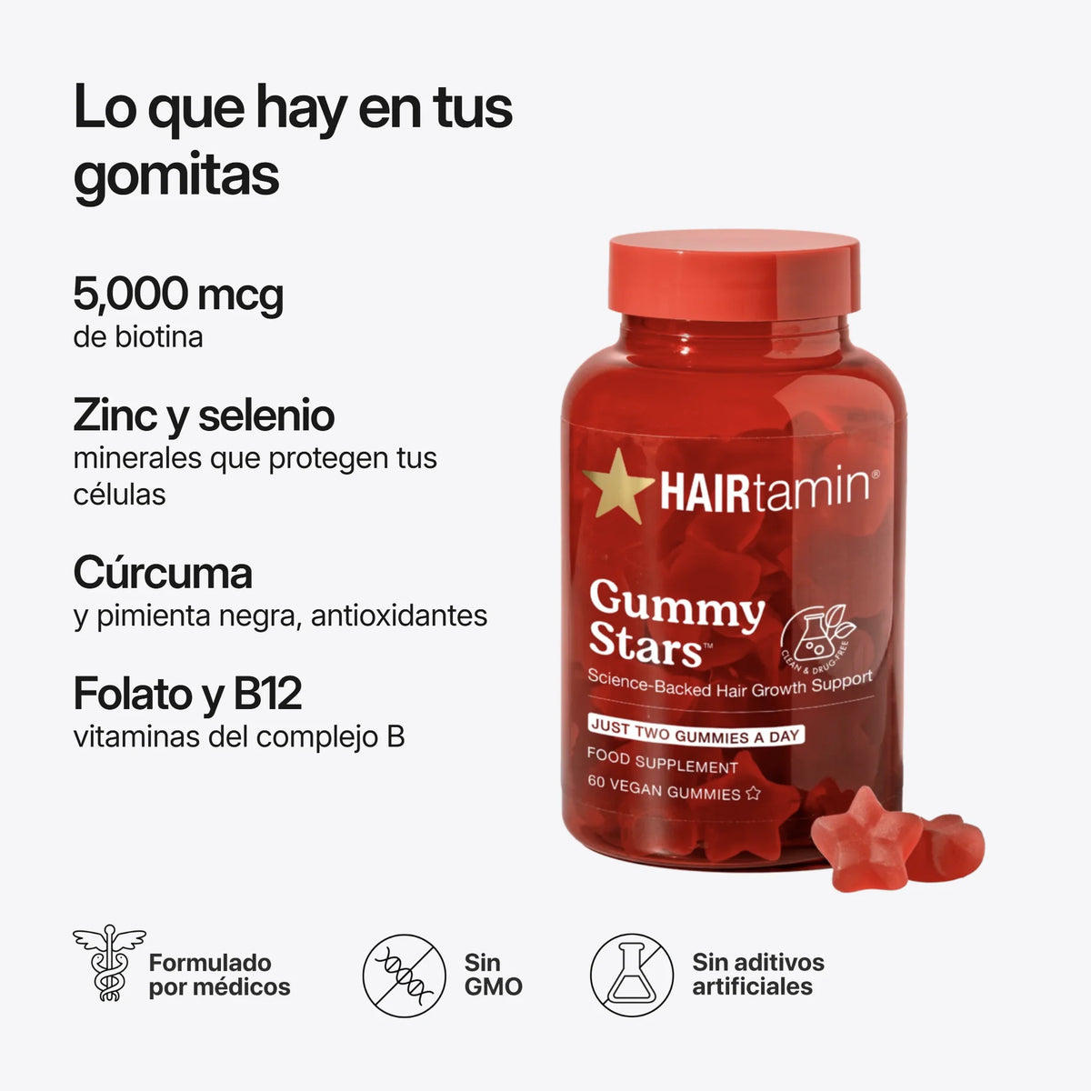 Bundle HAIRtamin Gummy Stars, ingredientes