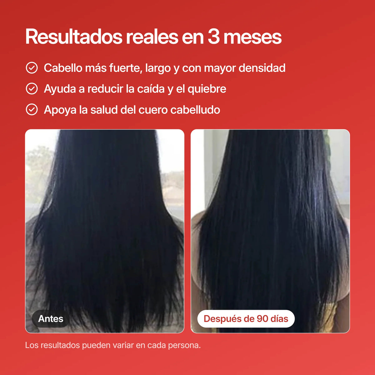 Bundle HAIRtamin Gummy Stars, resultados antes y después