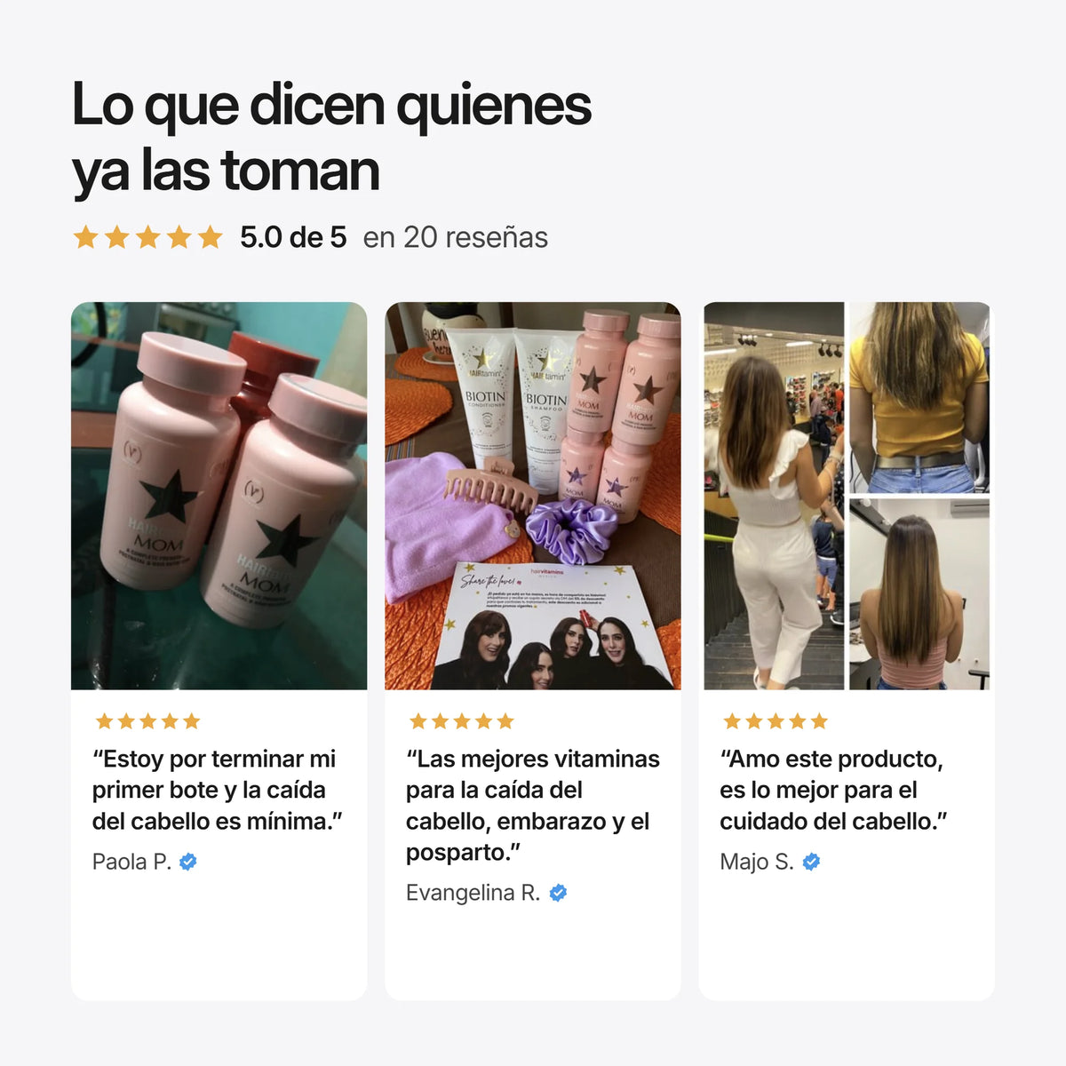 Bundle HAIRtamin Mom, reseñas de clientas