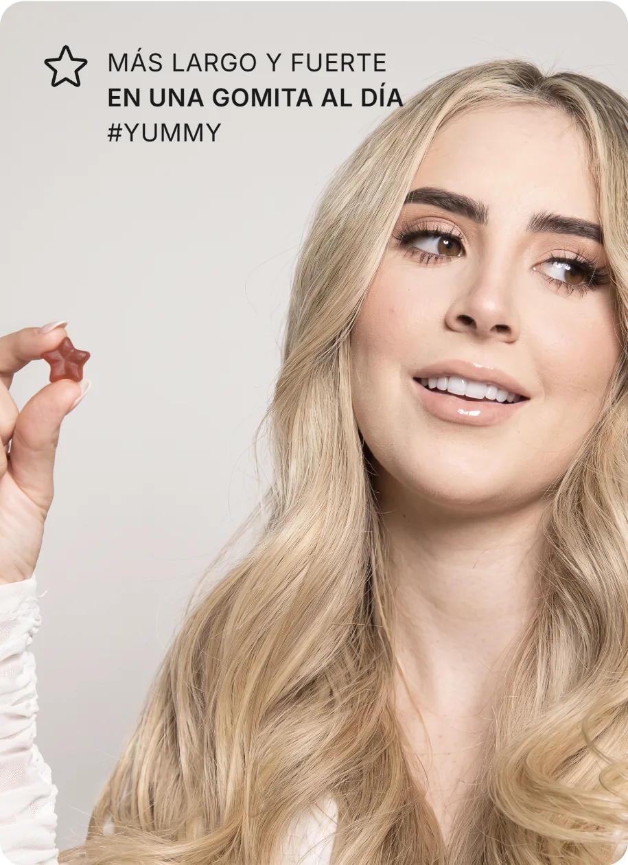 Mujer con cabello largo y Gummy Stars