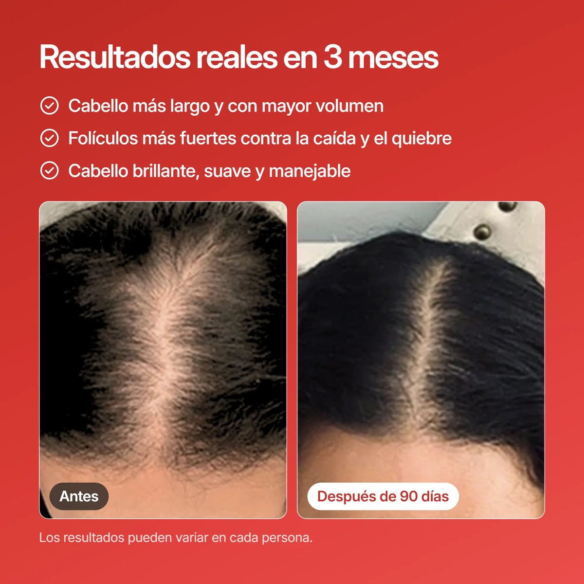 HAIRtamin Fórmula Avanzada, resultados antes y después