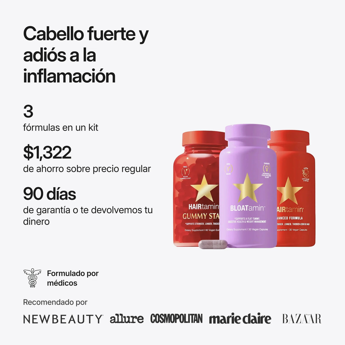 Bundle Crecimiento y Adiós Inflamación, beneficios principales