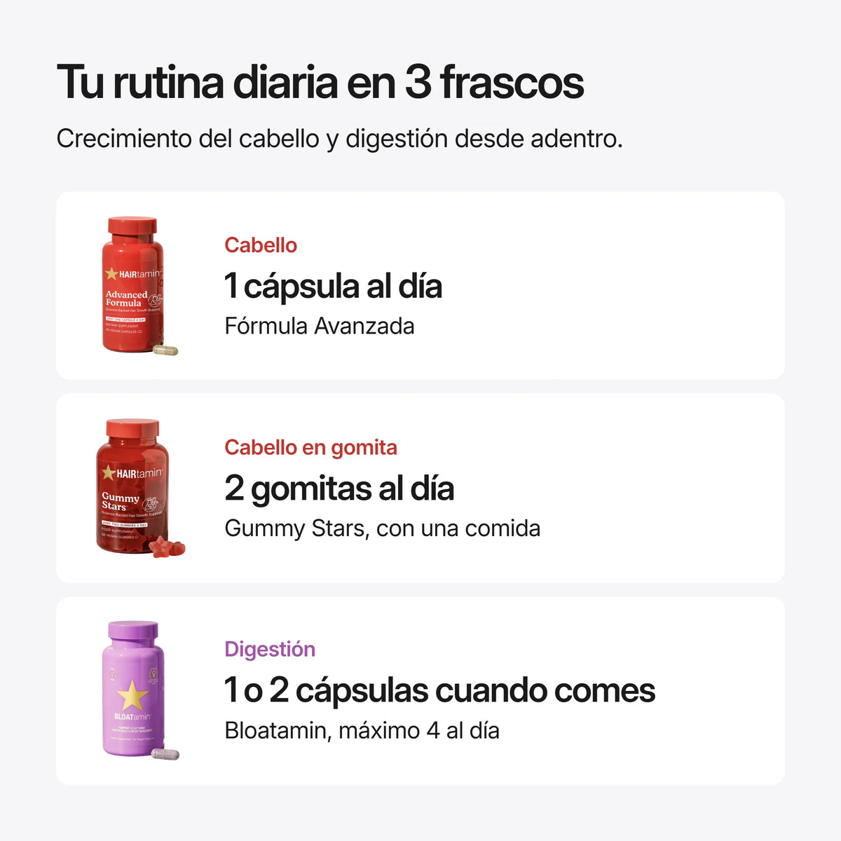 Bundle Crecimiento y Adiós Inflamación, modo de uso