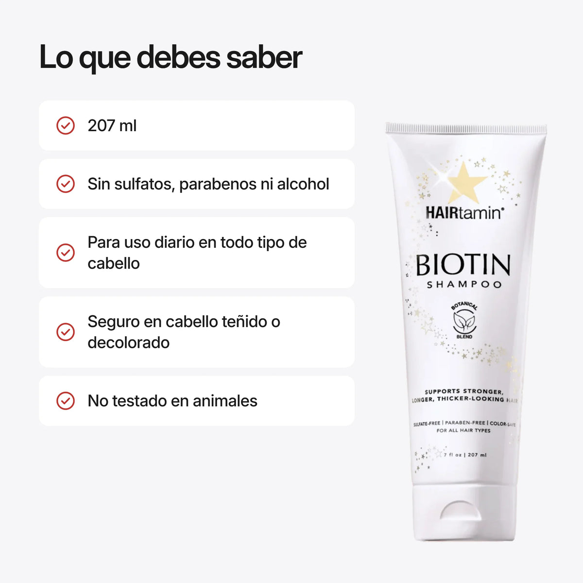 Shampoo de Biotina HAIRtamin, lo que debes saber