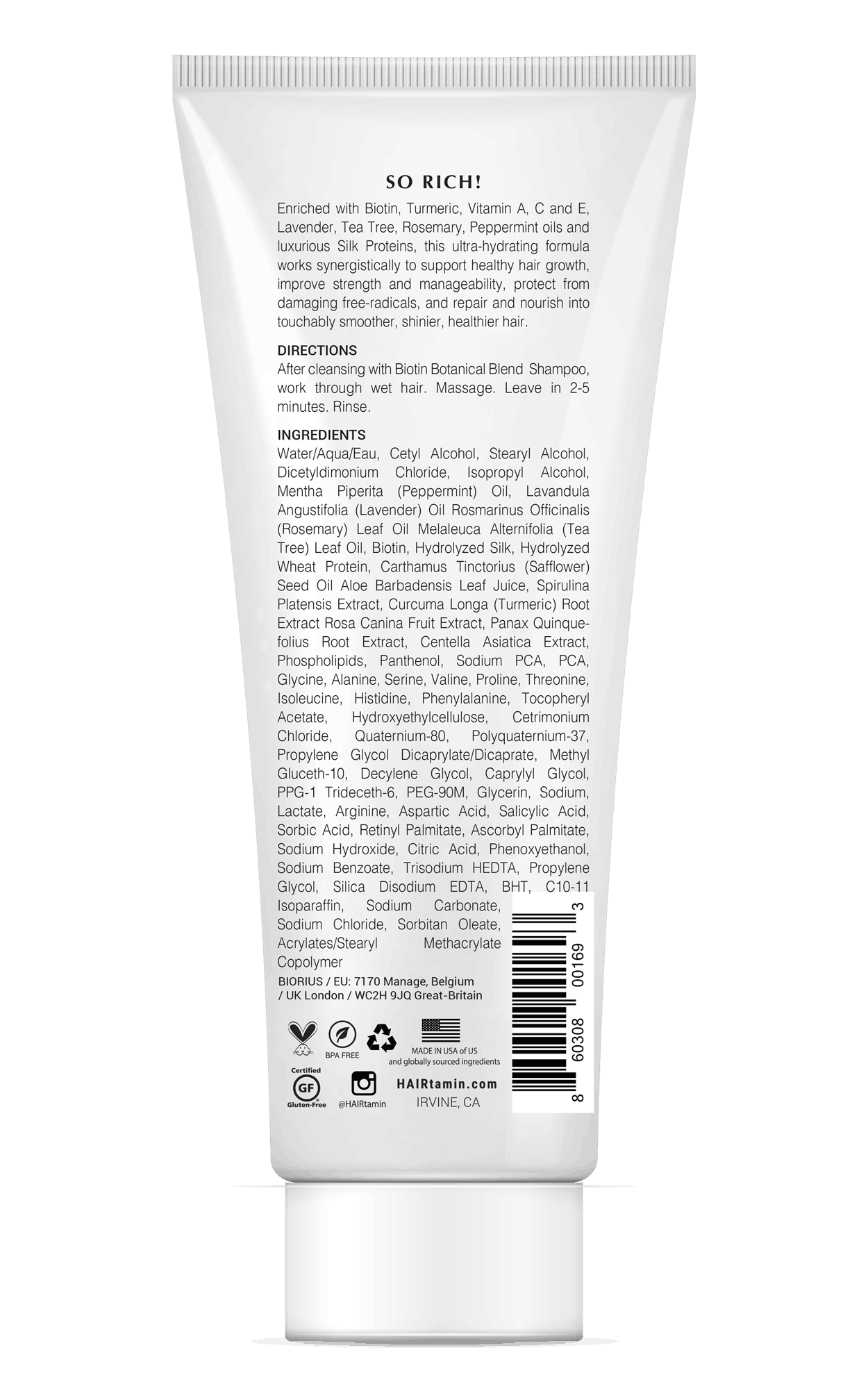Acondicionador de Biotina HAIRtamin - HairVitamins.mx