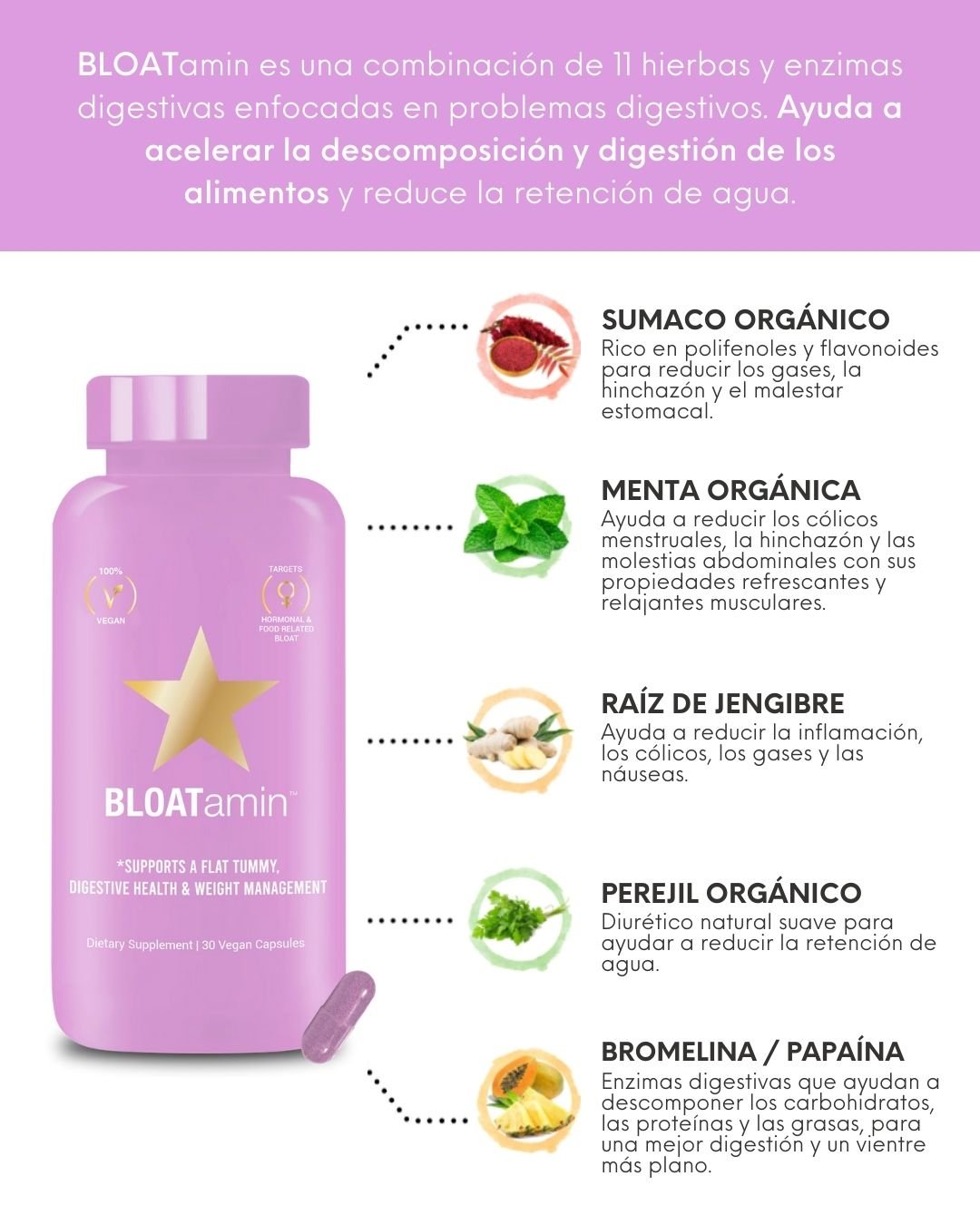 Bloatamin - Adiós inflamación - HairVitamins.mx