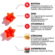 Bundle Yummy 🔥 Gummy Stars X2 + Scalp Serum - HairVitamins.mx